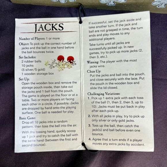 Melissa & Doug Heirloom Quality Handcrafted Past-Tyme Classic Game Jacks Toy - Picture 9 of 10
